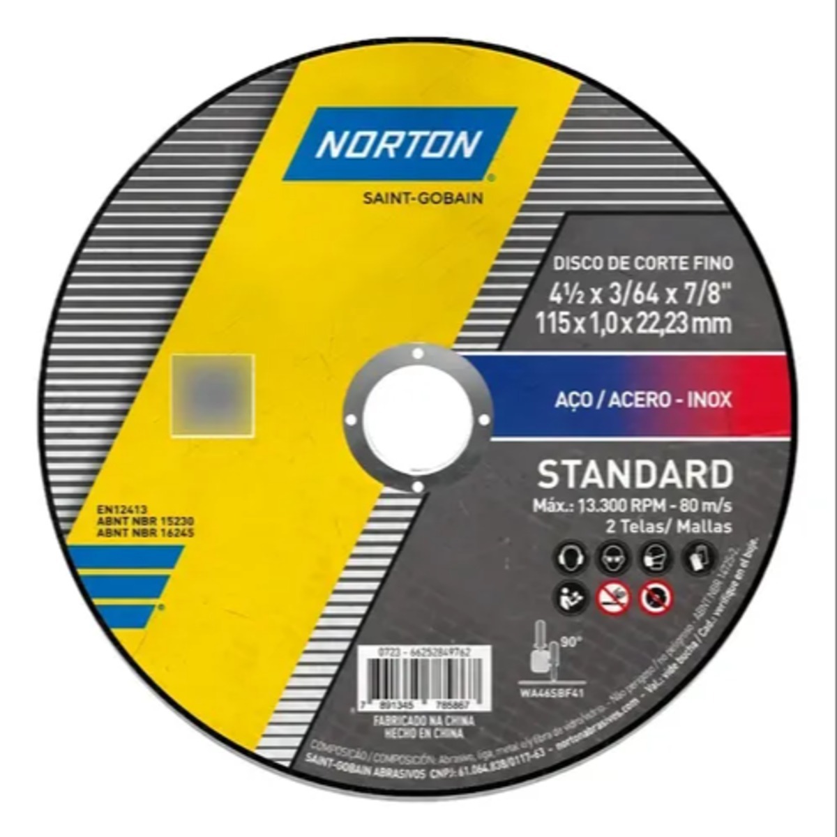 Discos de Corte para Amoladora 4 1/2 Norton Caja x10