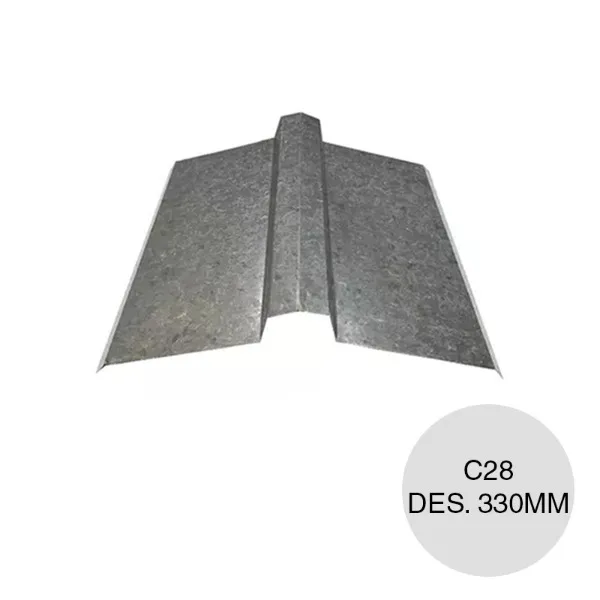 Cumbrera caballete chapa galvanizada C28 Des. 330mm x 2m